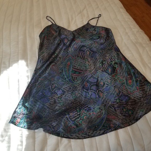 Vintage Paisley spaghetti strap night gown or Y2K style top - Picture 3 of 7